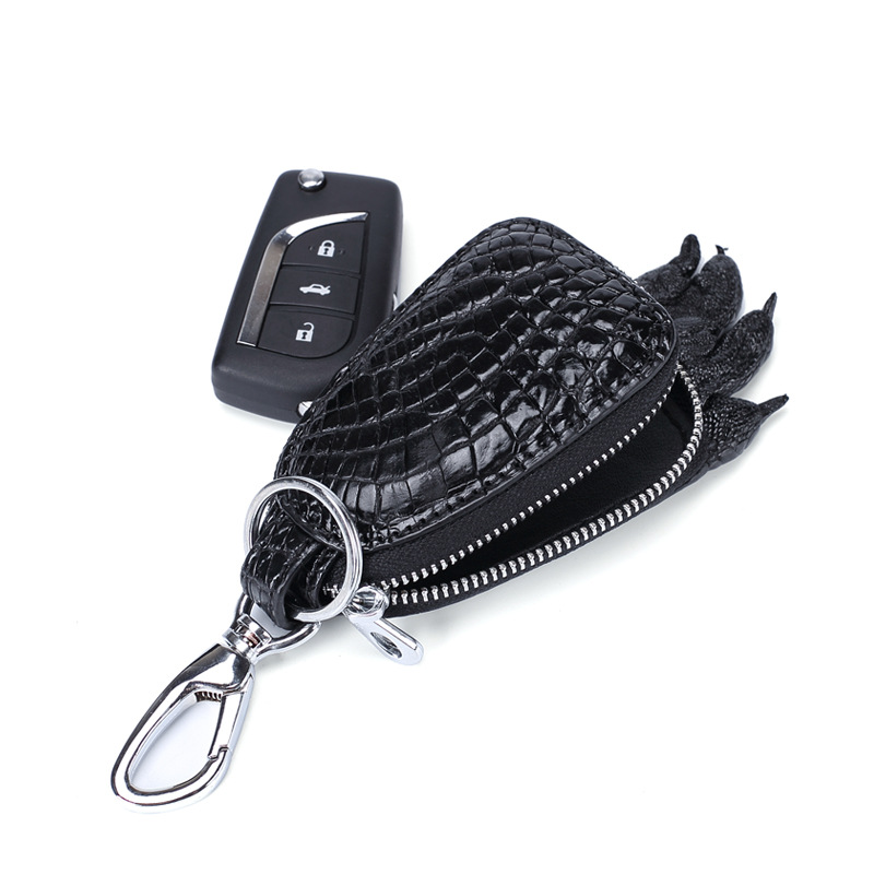 Real crocodile skin key bag crocodile claw key chain men and women leather car lock key bag business car trinkets