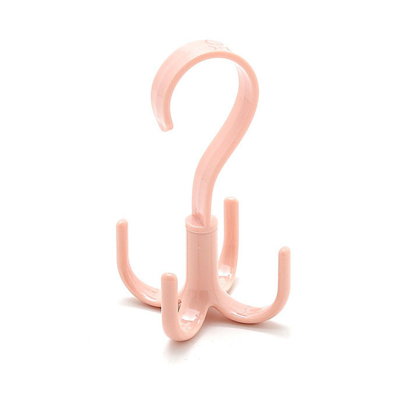 Rotating four-Claw hook multifunctional wardrobe bag Hook nail-free plastic tie hook storage hanging manufacturers