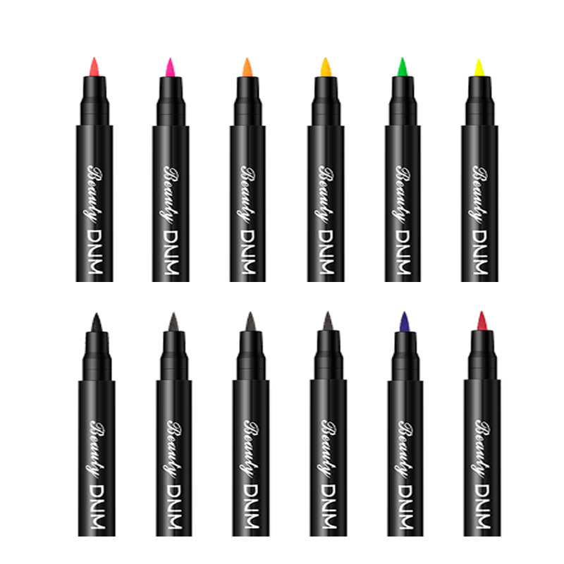 12 color color eyeliner waterproof sponge soft head lying silkworm pen quick-drying black eyeliner natural cross-border exclusive