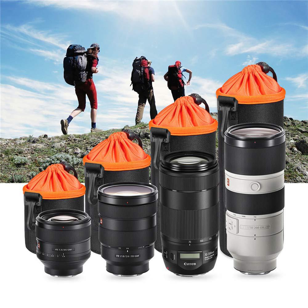Orange Camera Lens Bag Orange Liner Thickened Velvet Hanging Lens Bag Camera Lens Bag Lens Protection