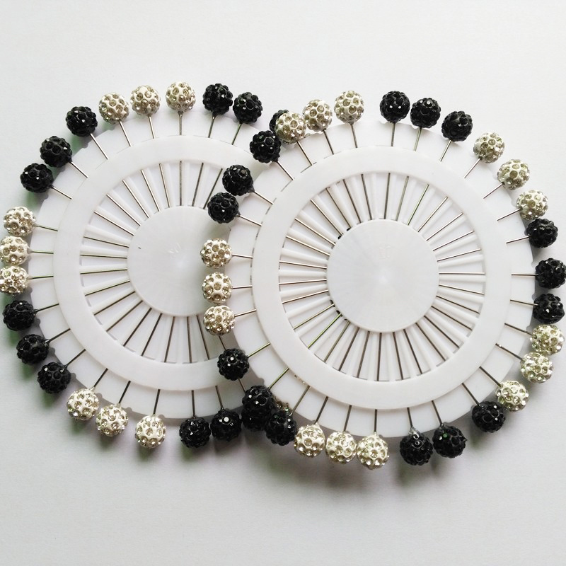 Cross-border wholesale headscarf pin scarf clip cap pin rhinestone scarf pin fixed diamond ball pin brooch