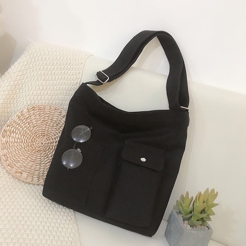 2023 New Korean Style Simple Shoulder Bag Casual Canvas Crossbody Bag Student Tram Bag Class Backpack Printed