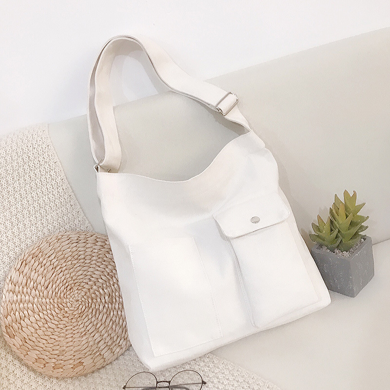 2023 New Korean Style Simple Shoulder Bag Casual Canvas Crossbody Bag Student Tram Bag Class Backpack Printed