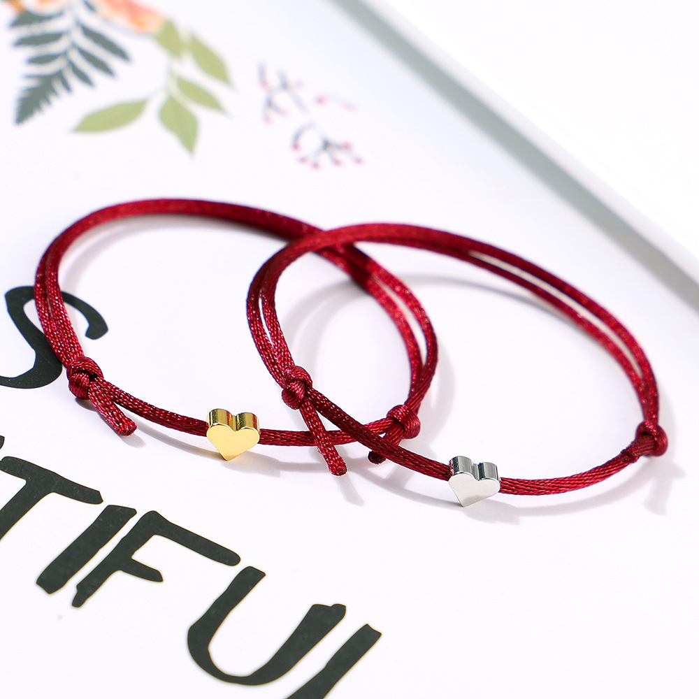 Zhuang Zhou New Simple Multi-color Adjustable Lucky Heart Bracelet