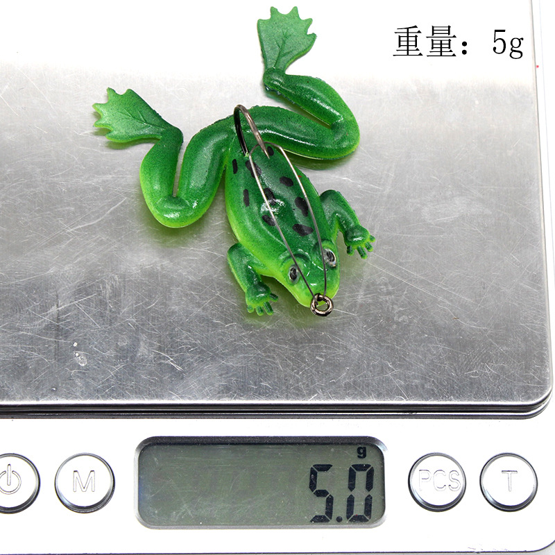 Luya Soft Bait new simulation Thunder frog 6cm 5G blackfish with hook anti-hanging bottom soft frog bait wholesale