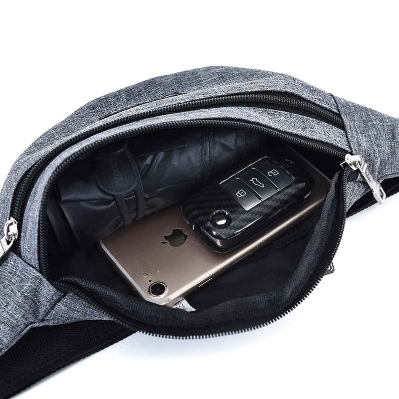New men's waist bag Korean multi-functional mobile phone waist bag outdoor sports running waist bag fashion messenger bag wholesale