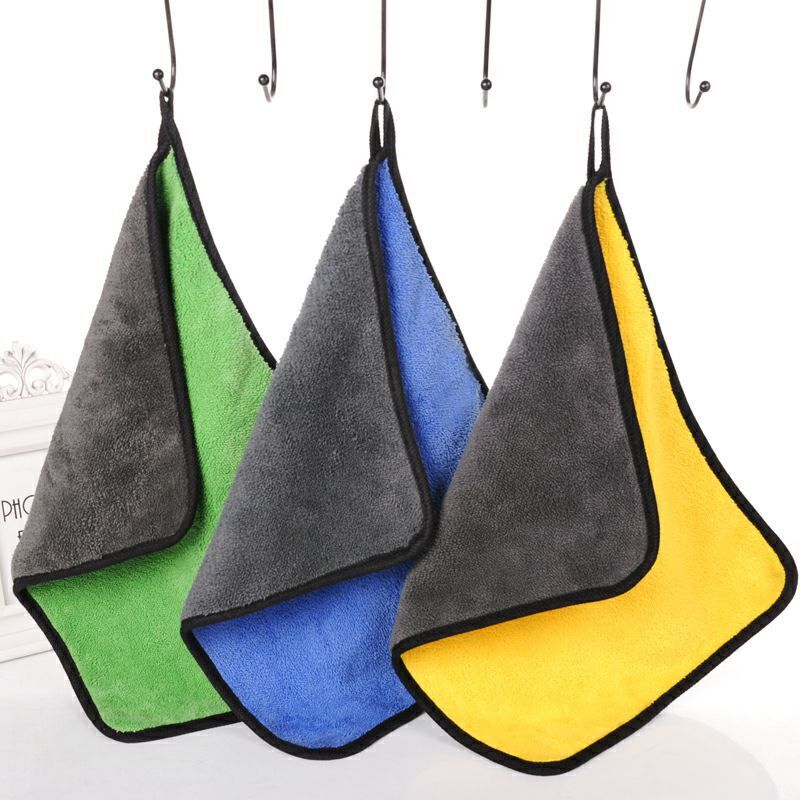 Coral fleece car towel 30x 40 thickened double-sided coral fleece car wash towel thickened super absorbent lint-free