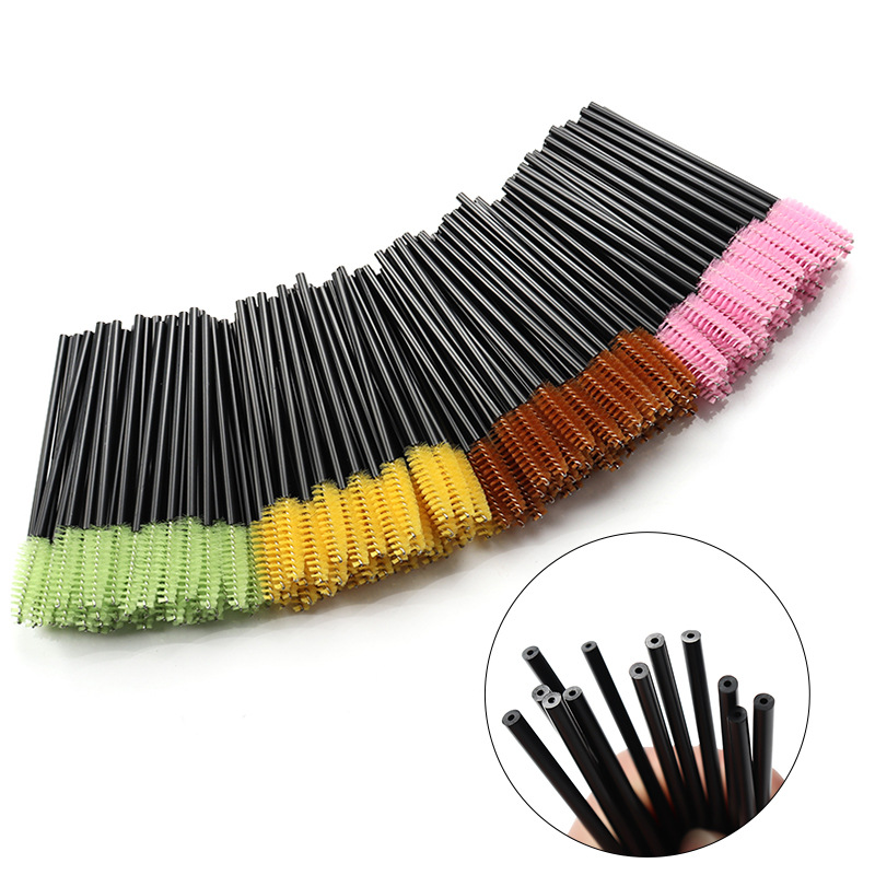 Wholesale grafting mascara brush nibou eyebrow brush 50 a pack of black rod hollow portable mascara brush