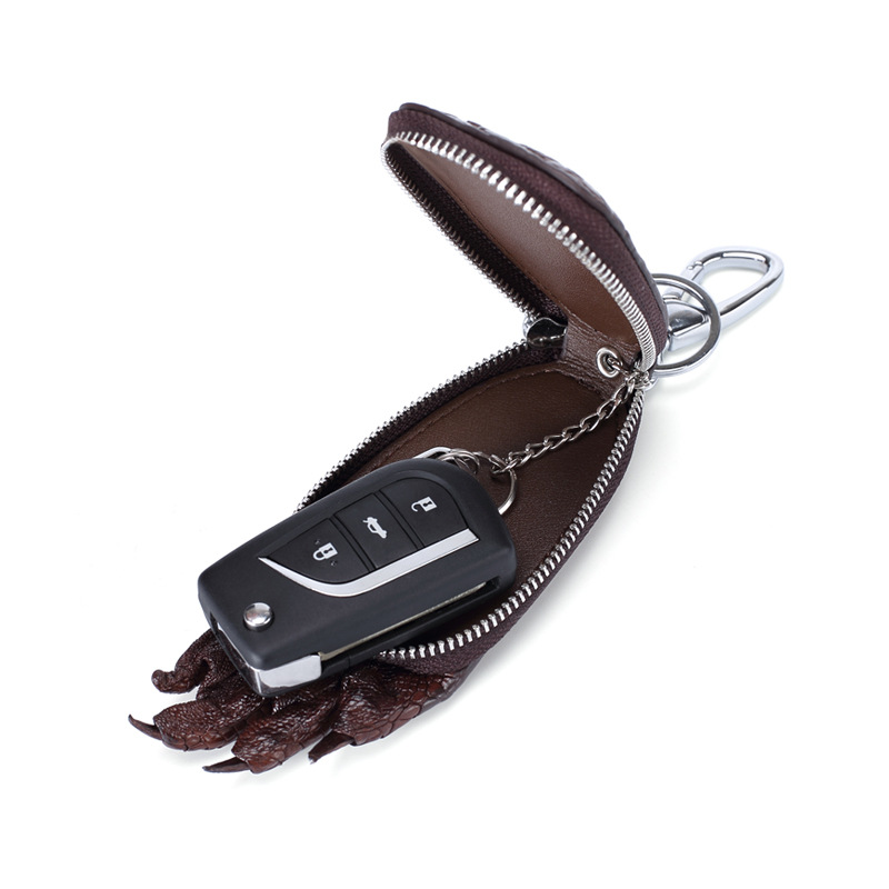 Real crocodile skin key bag crocodile claw key chain men and women leather car lock key bag business car trinkets