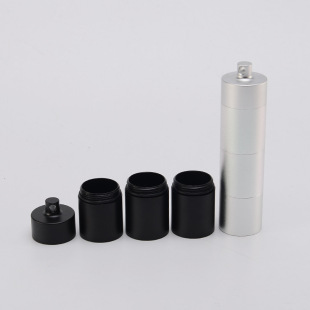 Aluminum Alloy Multi-grid Portable Sealed Pot Box All-metal All-waterproof Bin Elderly Portable Small Pot Key Chain Pendant