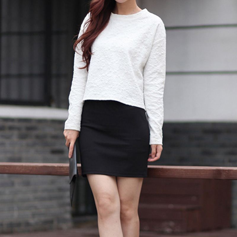 Sexy All-Match Slim Skirt Hip Skirt High Waist Elastic Slim One-Step Skirt ol Solid Color Suit Professional Skirt