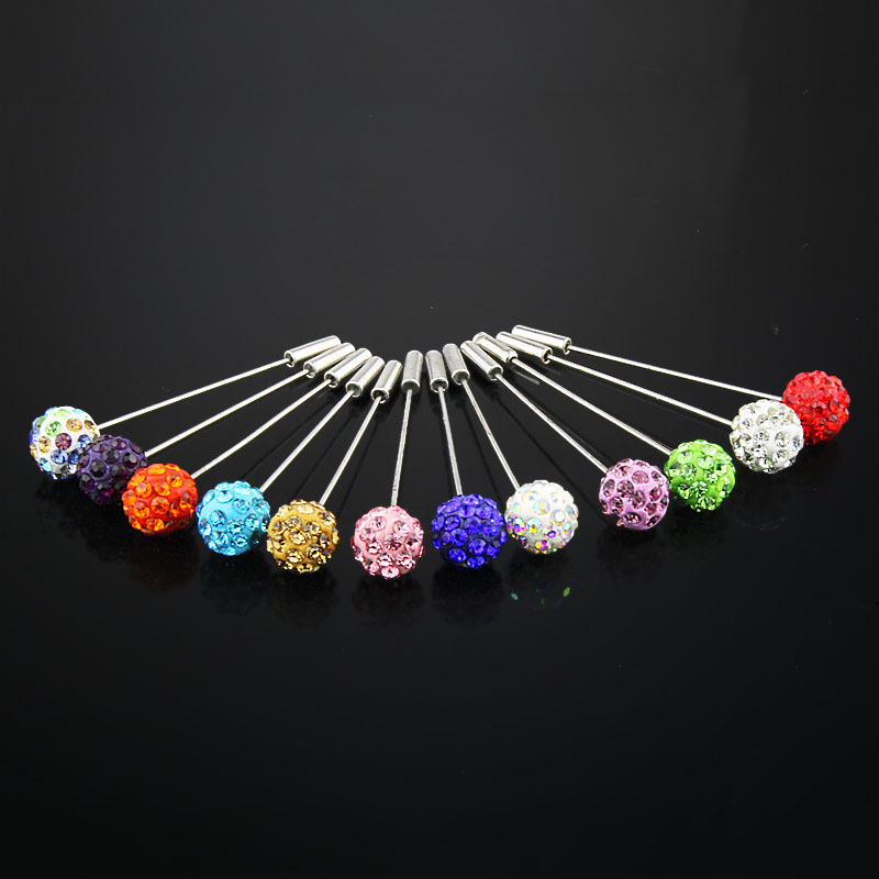 Cross-border wholesale headscarf pin scarf clip cap pin rhinestone scarf pin fixed diamond ball pin brooch
