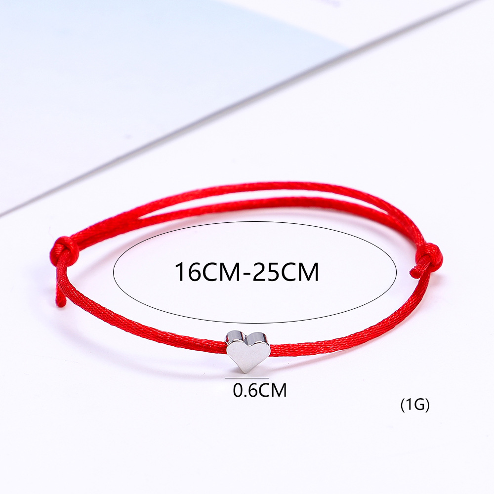 Zhuang Zhou New Simple Multi-color Adjustable Lucky Heart Bracelet