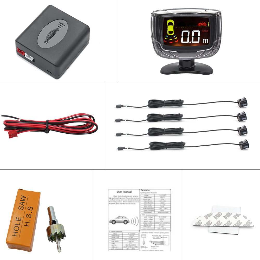 LCD square screen reversing radar analog reversing Display LCD reversing radar HD high brightness private model