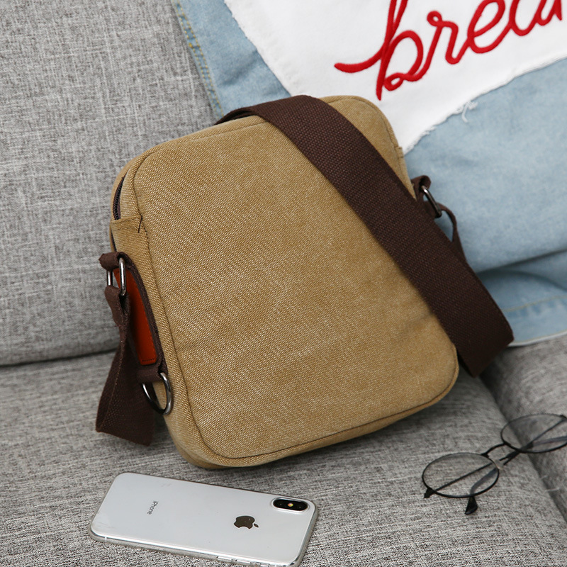 Men's Shoulder Bag Canvas Men's Crossbody Small Bag Backpack Casual Sports Bag Fashionable Korean Style Trendy Cross Bag Briefcase