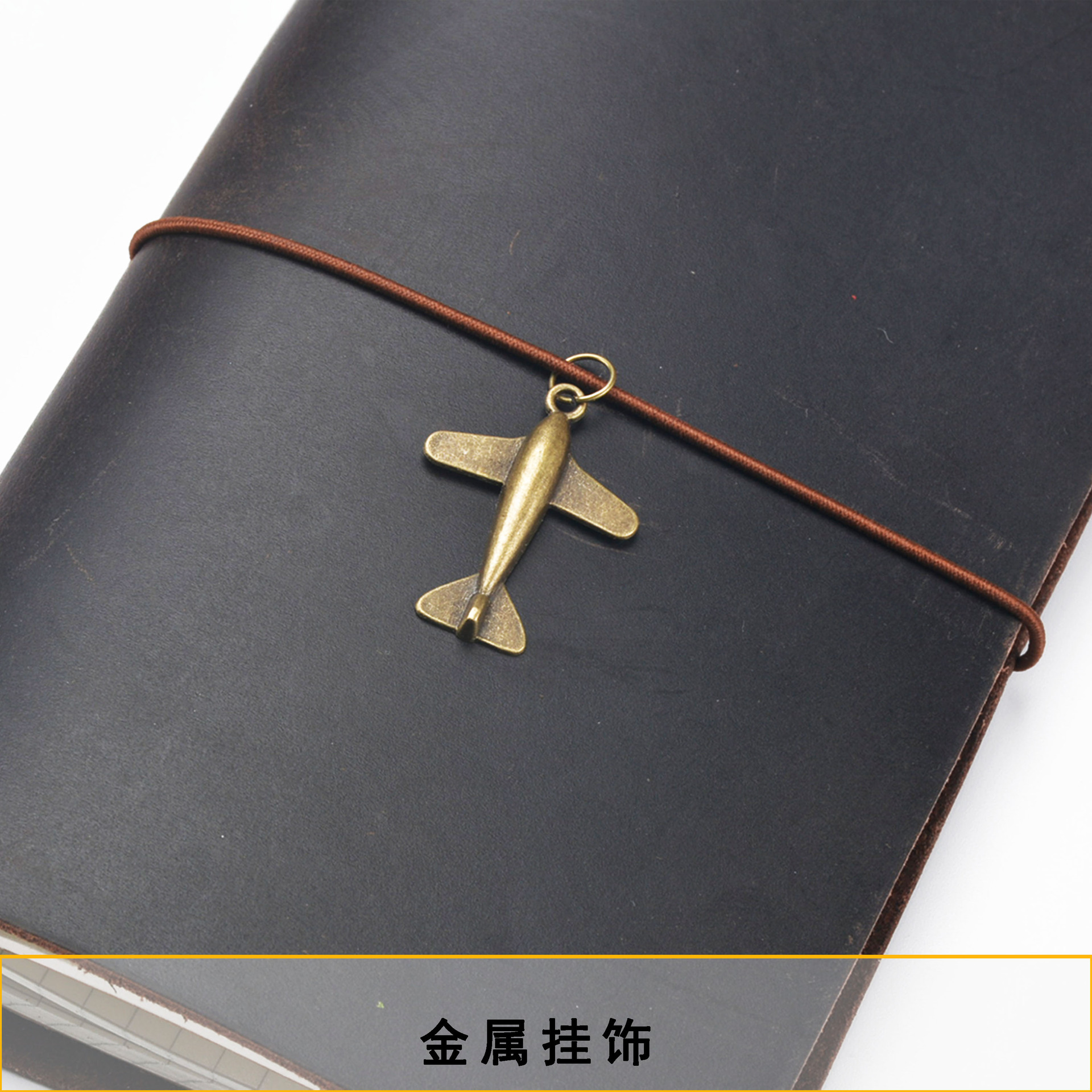 Vintage Traveler Notebook Hanging Pendant Pendant with elastic band Hanging Pendant Alloy Silver Plated diy Spot Supply