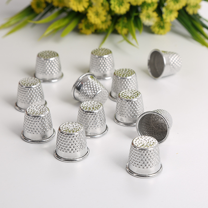 Factory direct silver thimble aluminum finger set thimble thimble is not adjustable size thimble DIY sewing tools