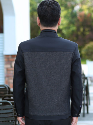 Dad Clothes Spring and Autumn Thin Jacket Men's Middle-aged and Elderly Men's Loose Jacket Men's Grandpa Top Winter Clothes Men's