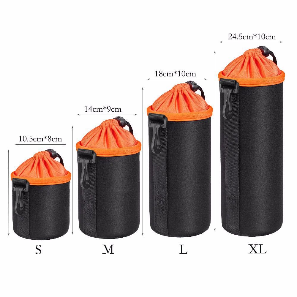Orange Camera Lens Bag Orange Liner Thickened Velvet Hanging Lens Bag Camera Lens Bag Lens Protection