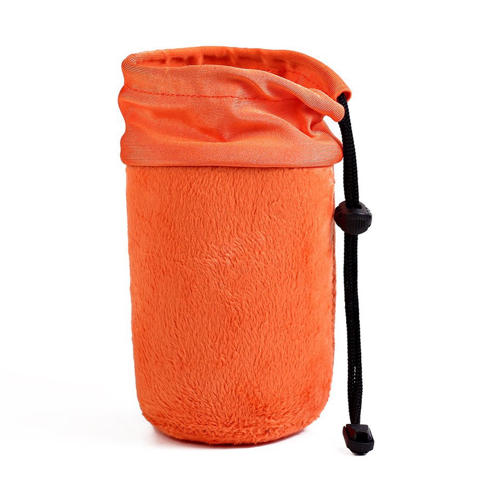 Orange Camera Lens Bag Orange Liner Thickened Velvet Hanging Lens Bag Camera Lens Bag Lens Protection