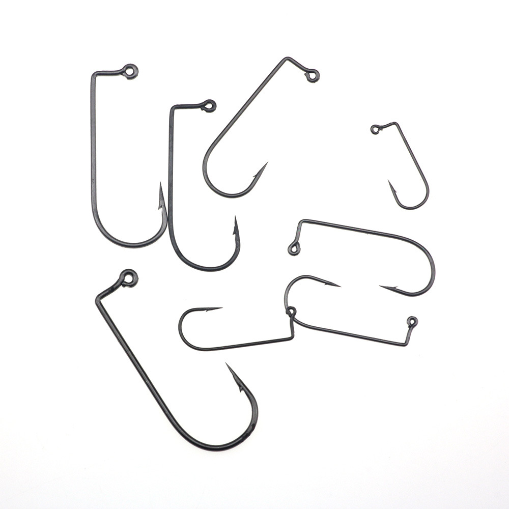 90 degree right angle hook homemade lead head hook round body single hook JIG high carbon steel road Worm Hook Texas crank hook DIY
