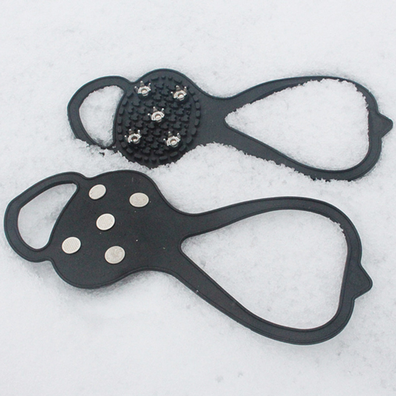 Outdoor five-tooth crampons snow town non-slip shoe cover gourd-shaped snow ice surface lightweight snow grip shoe nails for men and women