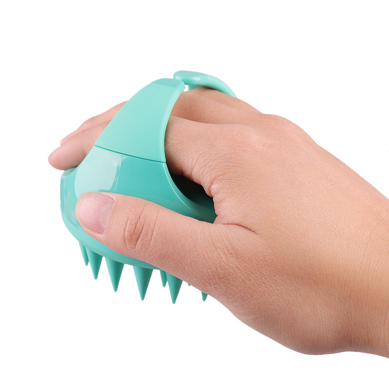 Factory in stock Silicone Shampoo Brush Scalp Cleaning Massage Comb Household Silicone Shampoo Comb Bath Head Scratch Artifact
