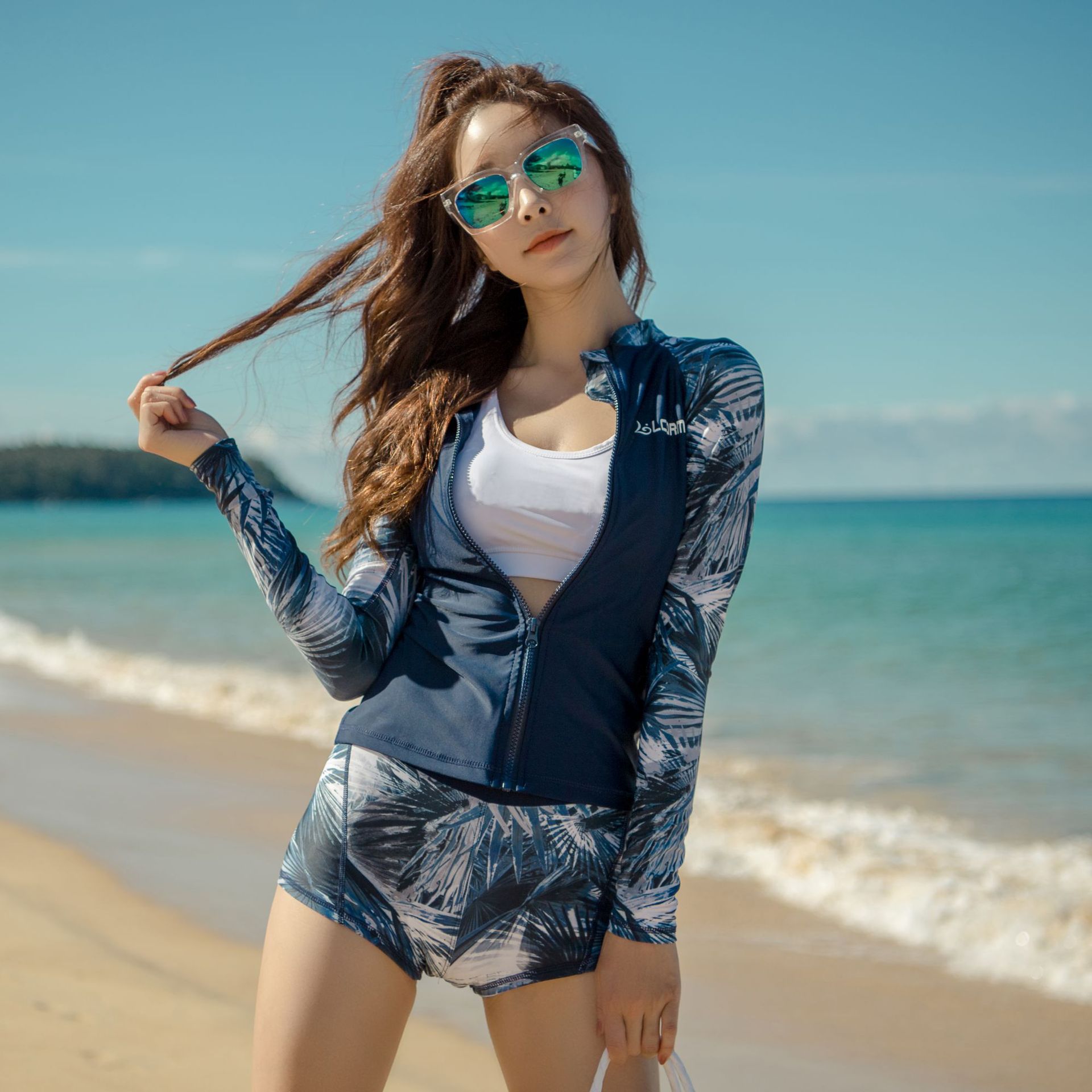 Korean Style New Arrival Diving Suit Women's Split Sunscreen Quick-drying Long-sleeved Swimwear Suit Surfer Clothes Scuba Suit Jellyfish Suit
