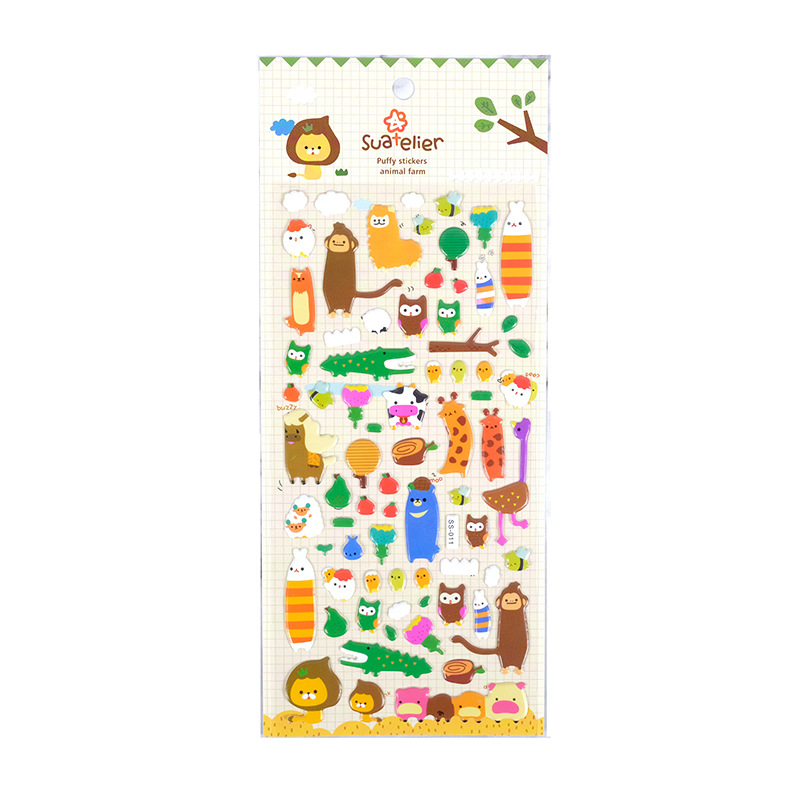 Creative animal stickers bubble stickers cute stickers hand account stickers children's cartoon stickers