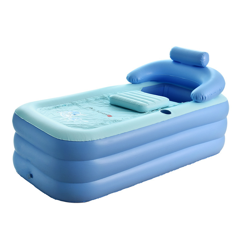 Cross-border Bath Bucket Adult Folding Household Inflatable Bathtub Bath Bucket Shake Tone Thickened Children Bath Bucket