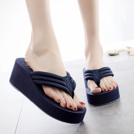 6cm Women's Flip Flops Personalized Fashion Non-slip Deodorant Outer Wear Seaside Thick Slippers Spring and Summer 2025 New