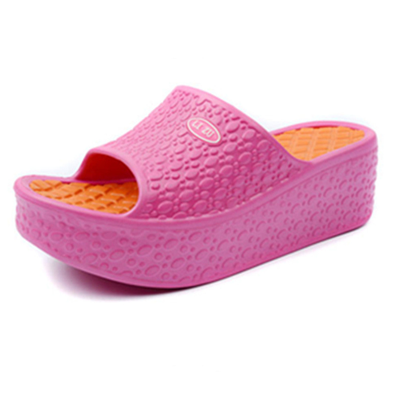 A generation of hair thick-soled slippers women's slippers light and comfortable wedge heel heightening leisure high heel sandals