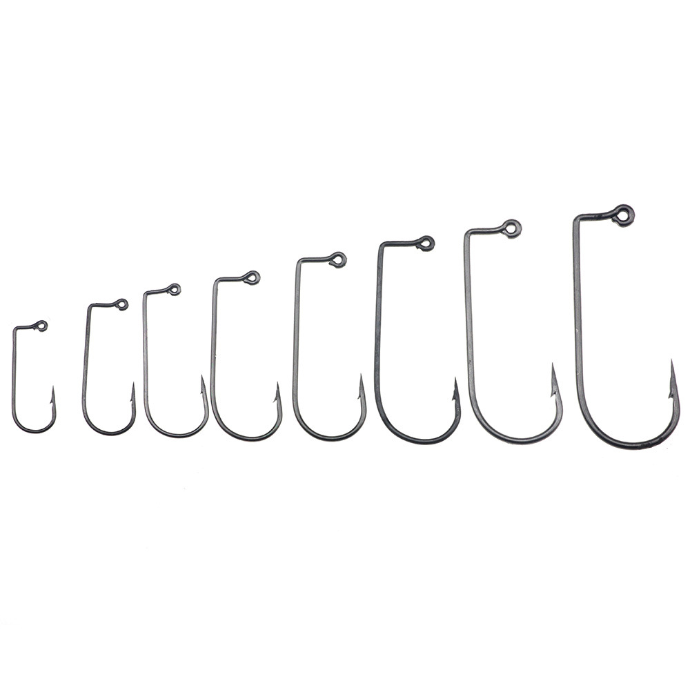 90 degree right angle hook homemade lead head hook round body single hook JIG high carbon steel road Worm Hook Texas crank hook DIY