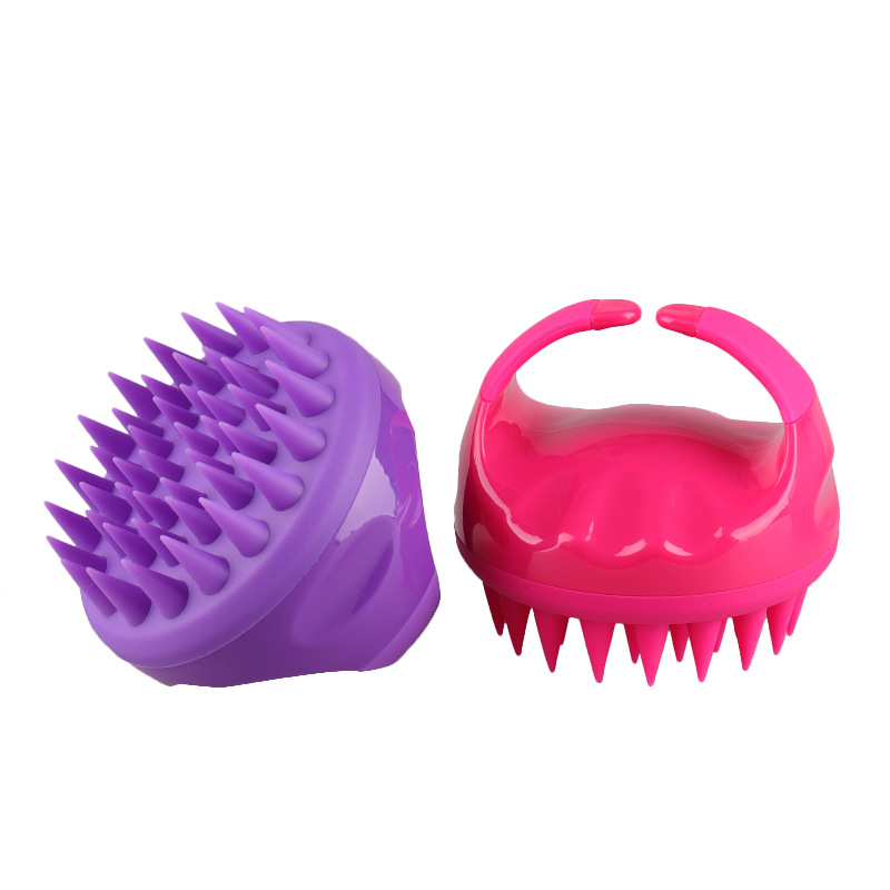 Factory in stock Silicone Shampoo Brush Scalp Cleaning Massage Comb Household Silicone Shampoo Comb Bath Head Scratch Artifact