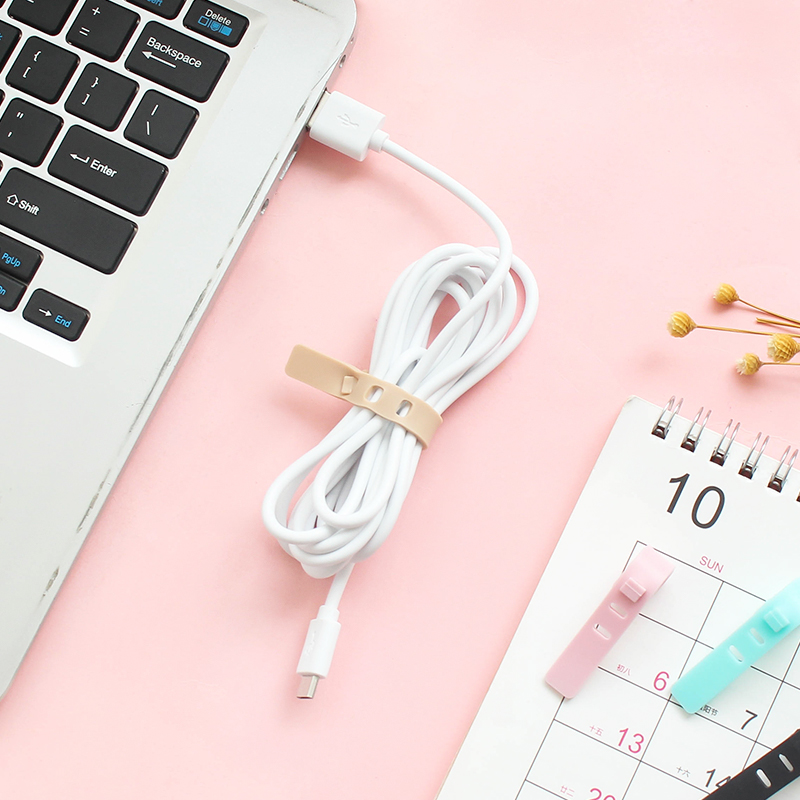 Anti-lost headset storage flexible tape data cable protective cover storage strap silicone strap creative cable organizer cable tie