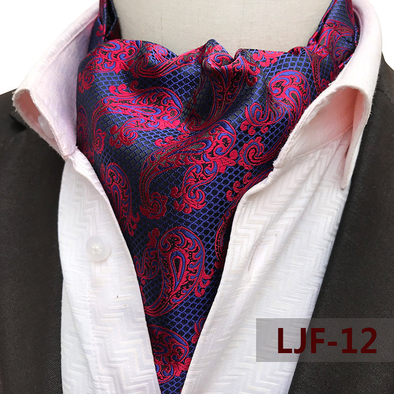 Source manufacturers wholesale men's scarf jacquard polyester British suit shirt collar scarf fashion warm scarf