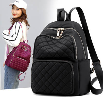 Factory wholesale women's fashion casual nylon bag lightweight Ladies travel backpack trendy College student school bag backpack