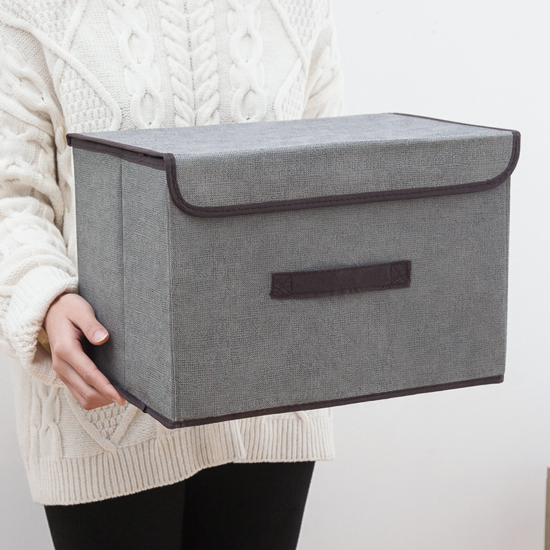 Home folding fabric storage box clothing with lid dustproof storage box multifunctional wardrobe finishing storage box wholesale