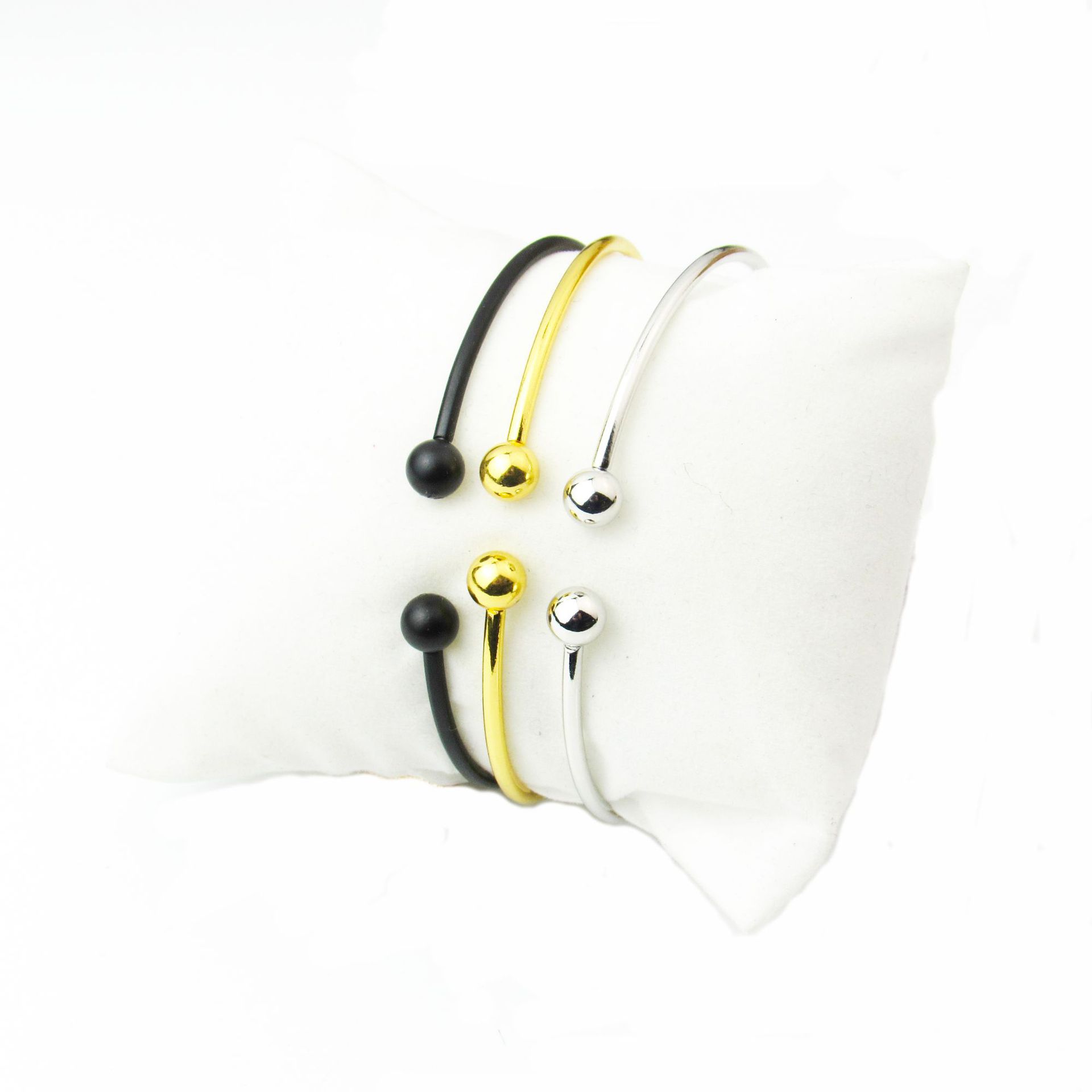 Wish Explosions Korean Women's Open Glosly Simple Garlic Bracelet Bead Bracelet Silver Bracelet Jewelry