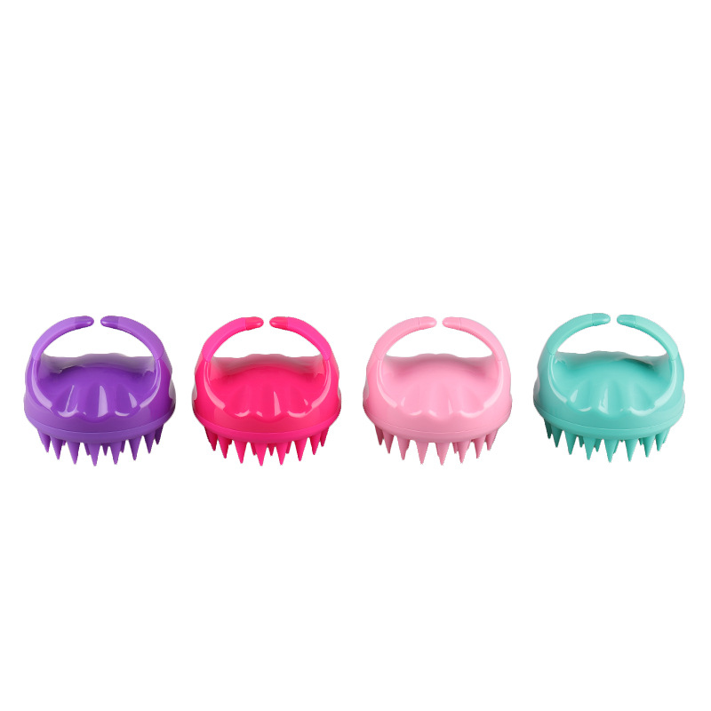 Factory in stock Silicone Shampoo Brush Scalp Cleaning Massage Comb Household Silicone Shampoo Comb Bath Head Scratch Artifact
