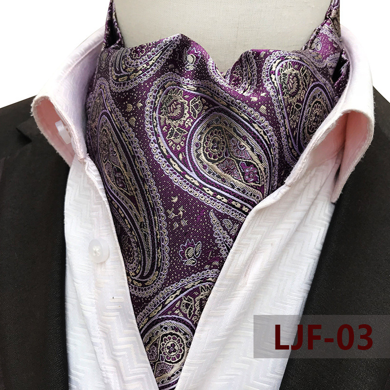 Source manufacturers wholesale men's scarf jacquard polyester British suit shirt collar scarf fashion warm scarf