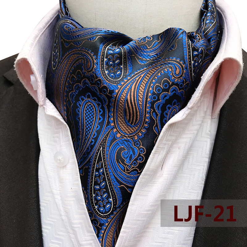Source manufacturers wholesale men's scarf jacquard polyester British suit shirt collar scarf fashion warm scarf