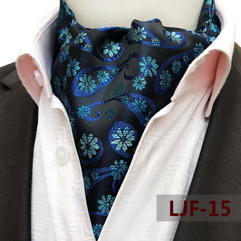 Source manufacturers wholesale men's scarf jacquard polyester British suit shirt collar scarf fashion warm scarf
