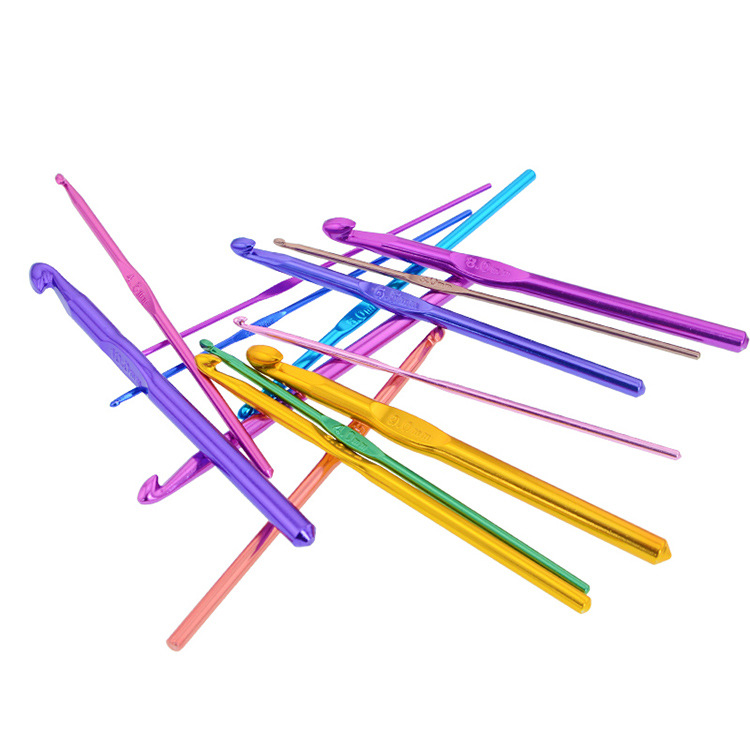 Factory direct supply single crochet aluminum oxide crochet tools crochet set 14 bags OPP packaging hook