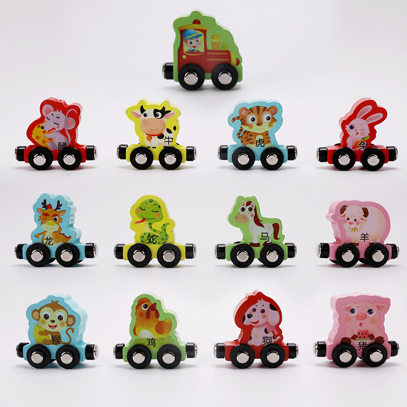 Ce cpc木の子供の数字のアルファベットの交通の磁気の小さい列車の1-2-3歳の赤ちゃんはおもちゃの車を詰めます。|undefined