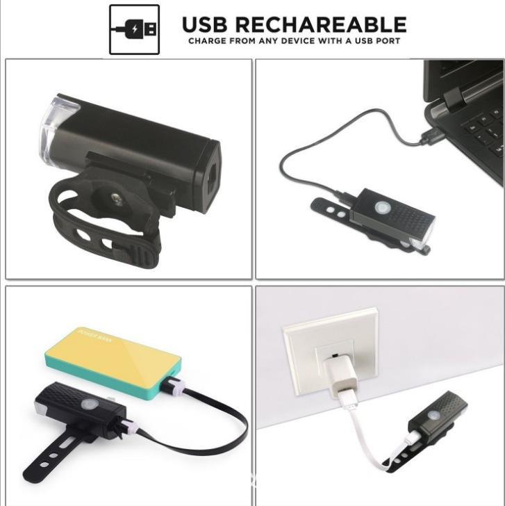 2255 bicycle headlight USB charging super bright lighting headlight tail light set Mountain Bike Night riding headlight