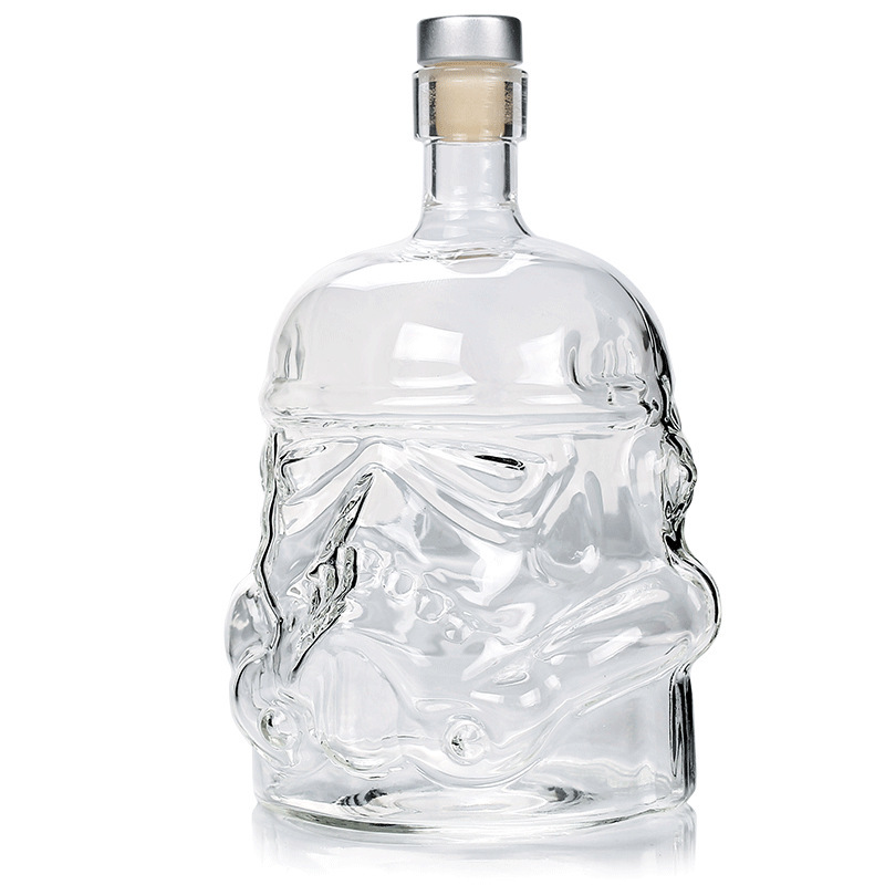 High borosilicate heat-resistant cold-resistant glass hip flask Star Wars white soldier glass bottle creative decanter liquor maker