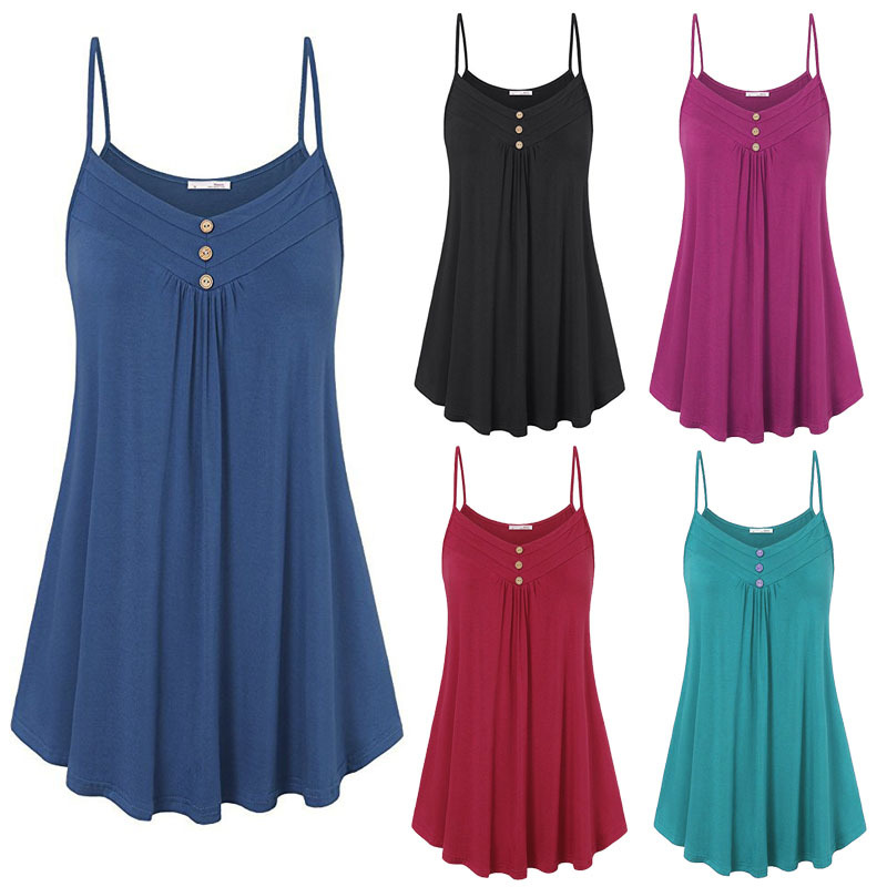wish Amazon AliExpress hot sale hot sale women's clothing 2024 Summer loose sexy V-neck camisole plus size
