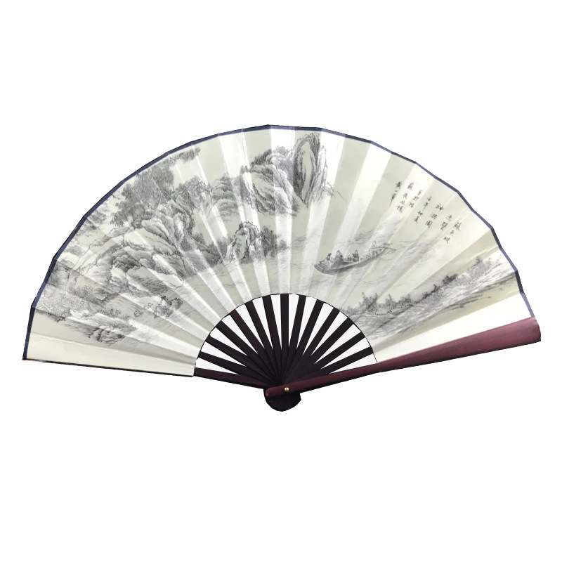 10 inch double-sided blank folding fan Chinese style antique fan for men and women students scenic spot stall fan factory wholesale