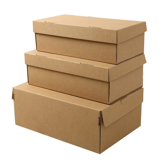 Spot Kraft paper shoe box storage corrugated box flip folding carton wholesale packaging box packaging box custom
